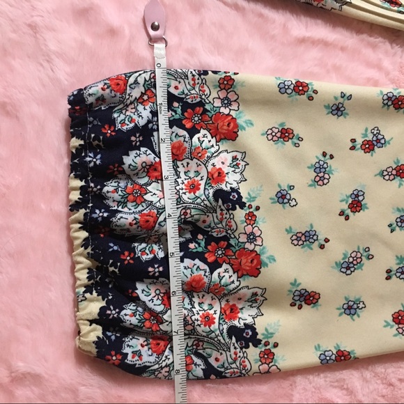 Vintage 1960s Floral Pleated Bow Blouse - Picture 6 of 8